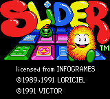 Slider title screen for Sega Game Gear
